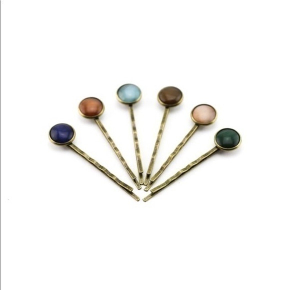 Cat Eye Gemstone Bobby Pins
